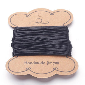 Waxed Cotton Cord - 1mm - Black
