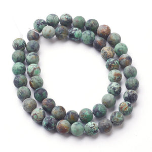Natural African Frosted Turquoise Beads - 8mm