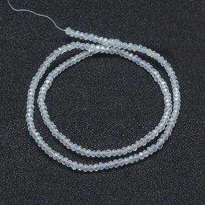 Electroplated Clear AB Rondelle Glass Beads