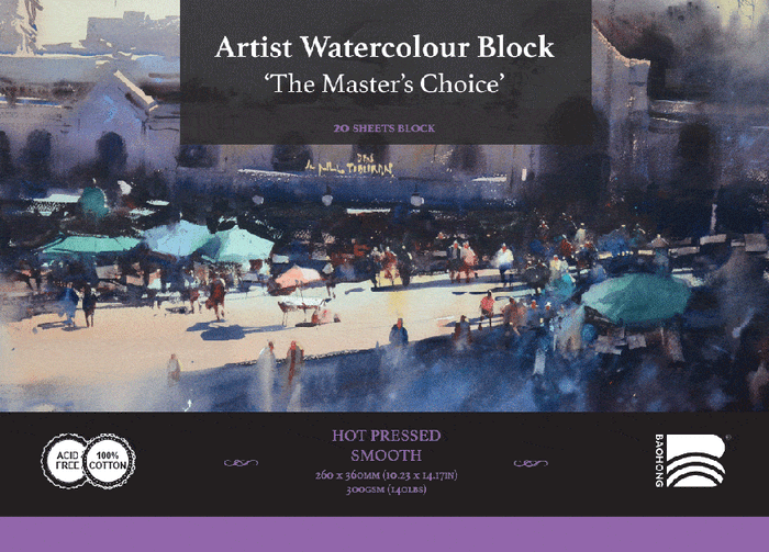 Master's Choice Watercolour Block - 10.23"x 14.17" - Hot Press