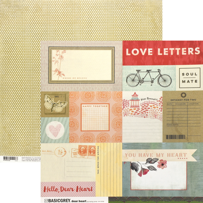 Dear Heart Double-Sided - Journaling Cards