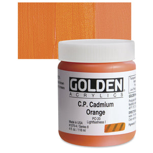Golden Heavy Body Acrylics - 4oz. - Oranges & Reds