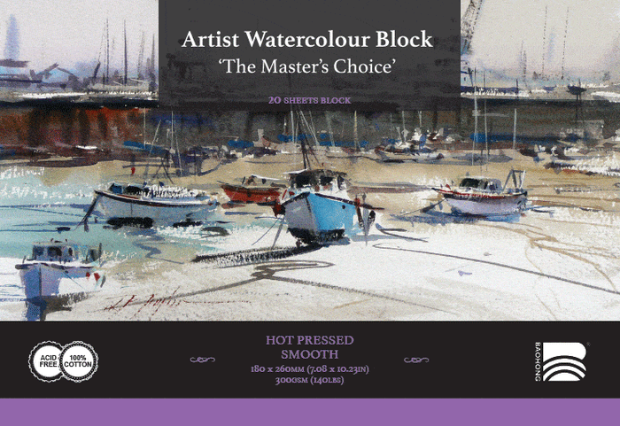 Master's Choice Watercolour Block - 7.08"x 10.23"  - Hot Press