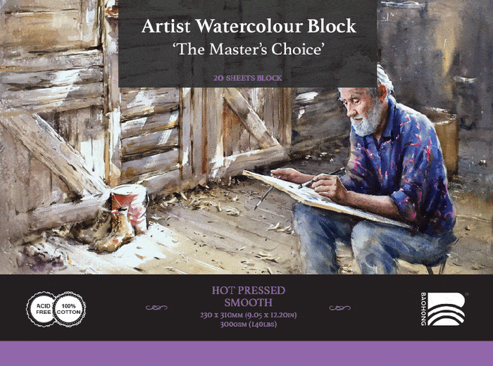 Master's Choice Watercolour Block - 9.05"x 12.20 " - Hot Press