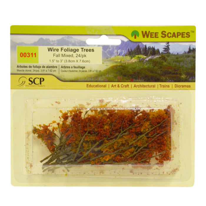 Wee Scapes Wire Trees - Fall Foliage - 1.5" to 3"- 24pk