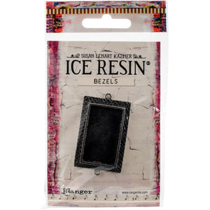 Ice Resin Milan Bezel - Medium Rectangle - Antique Silver