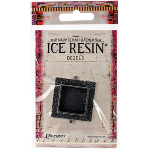 Ice Resin Milan Bezel - Medium Square - Antique Silver