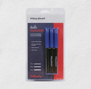 William Mitchell Italic Marker Set - Blue