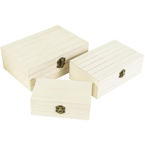 DIY Wood Slat Boxes 3/Pkg