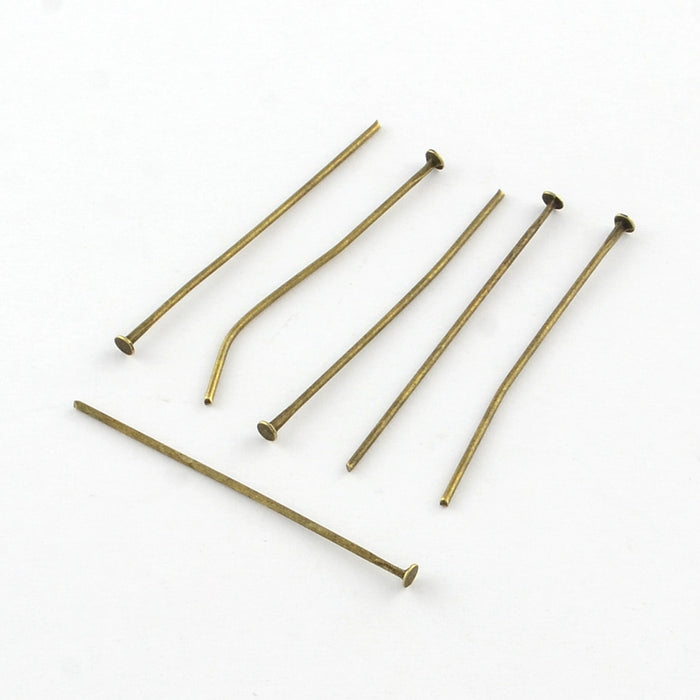 Brass Headpins - Antique Bronze Colour -1.75"