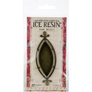 Ice Resin Rune Bezel Ellipse - Antique Bronze