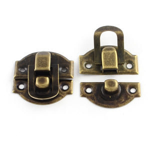Lock Catch Clasps - Antique Bronze - 10 pc.