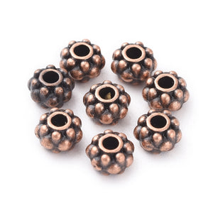 Red Copper Spacer Beads - 100pk