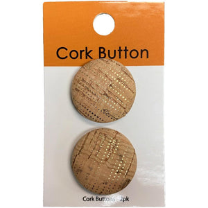 Belagio Cork Covered Buttons - Gold Dots