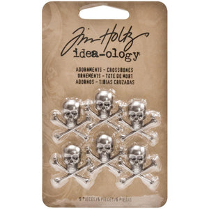 Idea-Ology Antique Nickel Skull/Crossbones