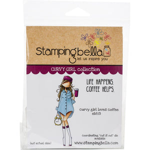 Stamping Bella - Curvy Girl Loves Coffee - Stamp & Die
