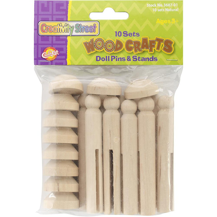 Woodcrafts Doll Pins & Stands