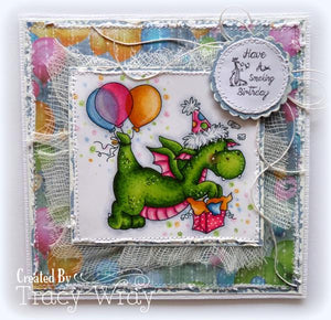 Dragon Party Rubber Cling Stamp