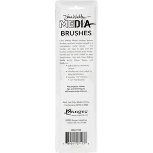 Dina Wakley Media Stiff Bristle Brushes 2/Pkg