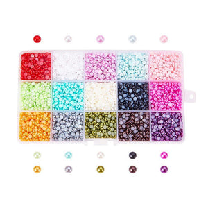 Half-Round Pearl Cabachons - 4mm - Assorted Colours