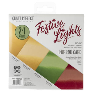 Craft Perfect Mirror Cardstock 6"X6" 24/Pkg - Festive Lights