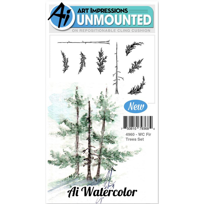 Art Impressions Watercolour Stamps - Fir Trees