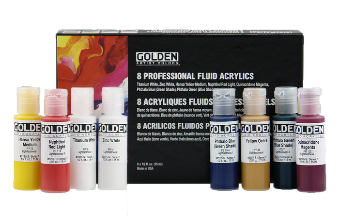 Fluid Acrylics 8-Colour Set