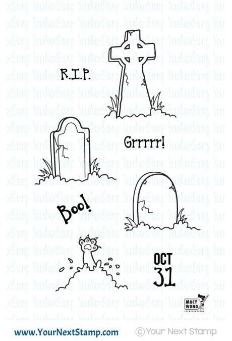 Your Next Stamp - Halloween Graveyard