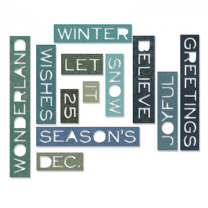 Sizzix Thinlits Dies By Tim Holtz - Holiday Words