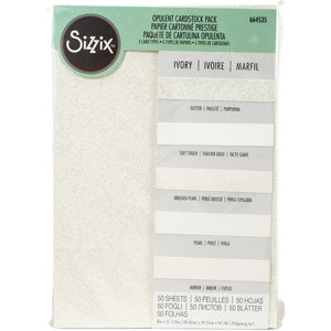 Sizzix Surfacez Opulent Cardstock Pack - Ivory