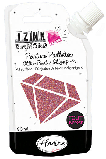 IZINK Diamond 24 Carats Glitter Paint - Dark Pink
