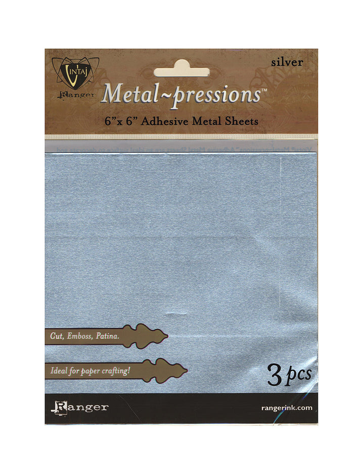 Vintaj Metal-pressions Adhesive Metal Sheets - Silver