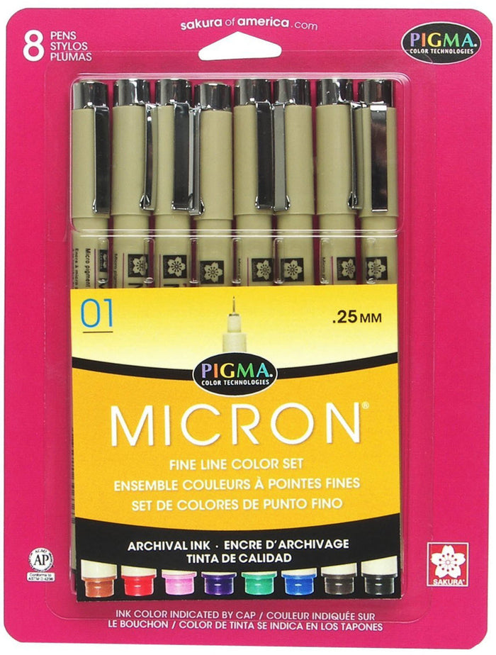 Pigma Micron Pen 8-Colour 01 Set