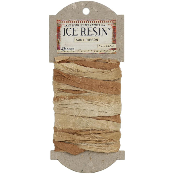 Ice Resin Silk Sari Ribbon- Neutral