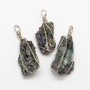 Raw Irregular Nugget Wire Wrapped Pendant