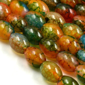 Natural Agate Chocolate Oval Beads
