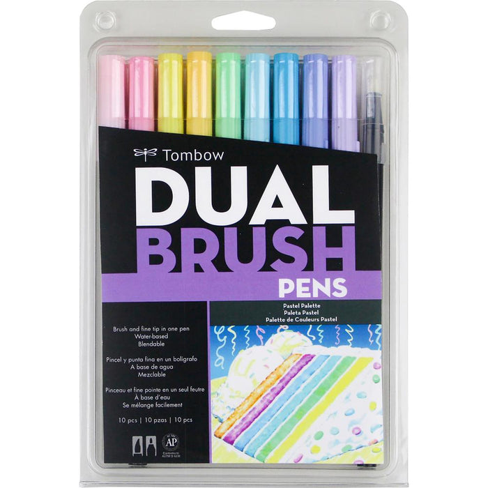 Dual Brush Pens 10-Pen Set - Pastels