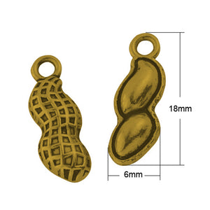 Antique Gold Peanut Charm - 5pk