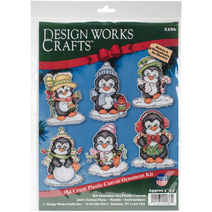 Design Works Penguins on Ice Ornament Kit - Set of 6