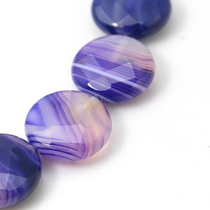 Round Striped Purple Agate Beads