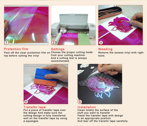 DNA Self Adhesive Vinyl - Holographic Rainbow River Rocks - 12"x 60"