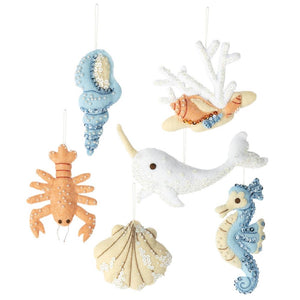 Bucilla Felt Ornaments Kit - Set of 6 - Seashore Santa