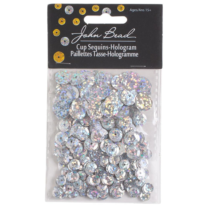 Round Sequins - 6mm/8mm/10mm -  Holographic Silver