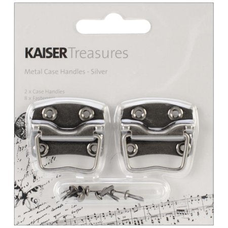 Kaisercraft Treasures Metal Case Handle W/Backplate - Silver