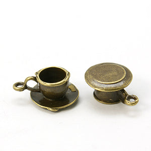 Brass Teacup Pendant - 5pk