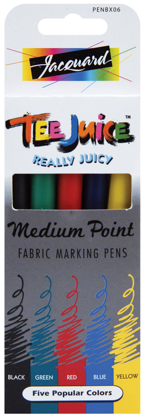 Tee Juice Fabric Markers - 5pk Medium