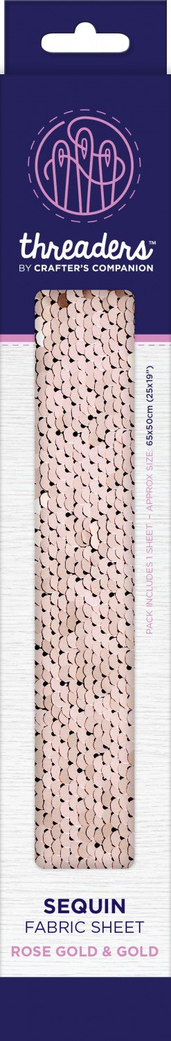 Threaders Sequin Fabric - Rose Gold & Gold