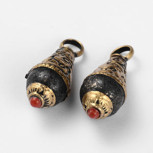 Antique Brass w/Agate Beads/Pendant - 2pk