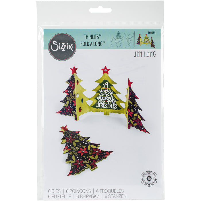 Sizzix Thinlits Dies By Jen Long - Christmas Tree Fold-A-Long Card