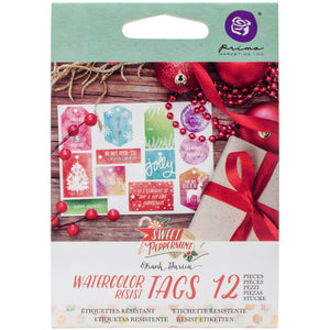 Sweet Peppermint Watercolour Resist Tags